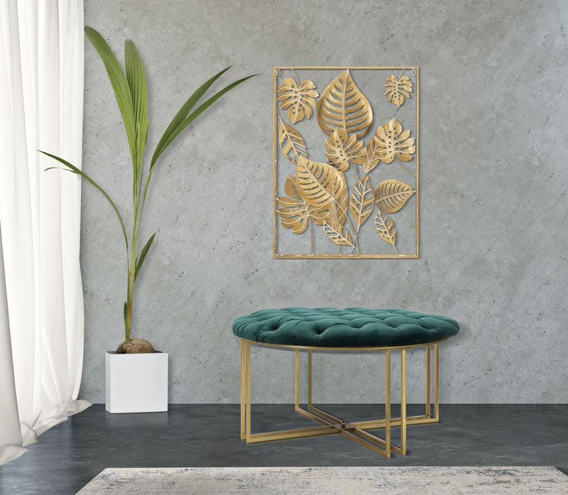 Decoratiune metalica de perete, Jungle Ret Auriu, l60xA6,5xH80 cm (1)