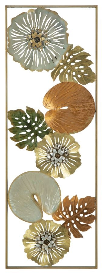 Decoratiune metalica de perete Leaf-A Multicolor, l31,5xA3xH90 cm (1)