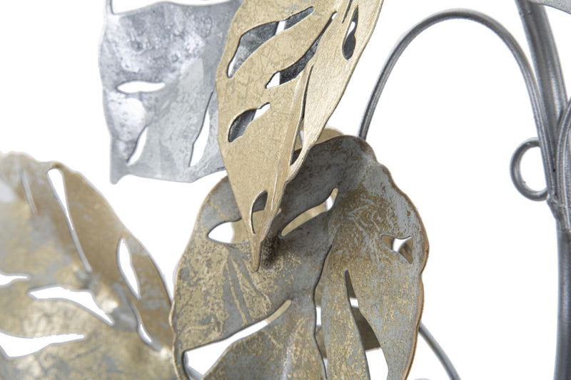 Decoratiune metalica de perete, Leaf Auriu / Argintiu, l50xA7,5xH90,5 cm (4)