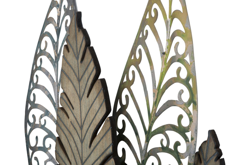 Decoratiune metalica de perete, Leaves C Multicolor, l75xA2,5xH87 cm (7)