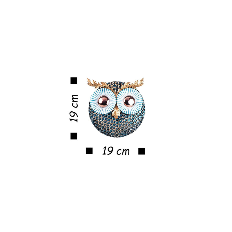 Decoratiune metalica de perete, Owl 3 Multicolor, l19xA1,5xH19 cm (2)