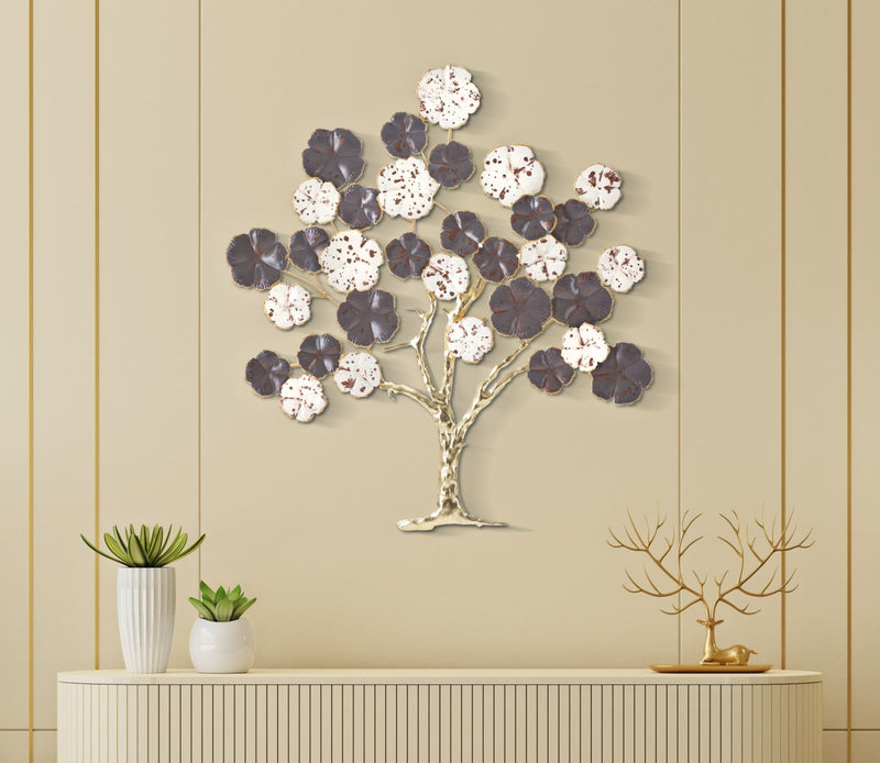 Decoratiune metalica de perete, Purpy Tree Multicolor, l73,7xA5xH80 cm (1)