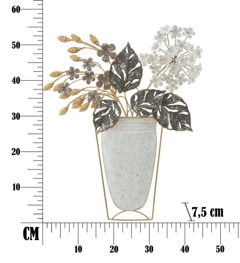 Decoratiune metalica de perete, Vase Multicolor, l45,5xA7,5xH53 cm (5)