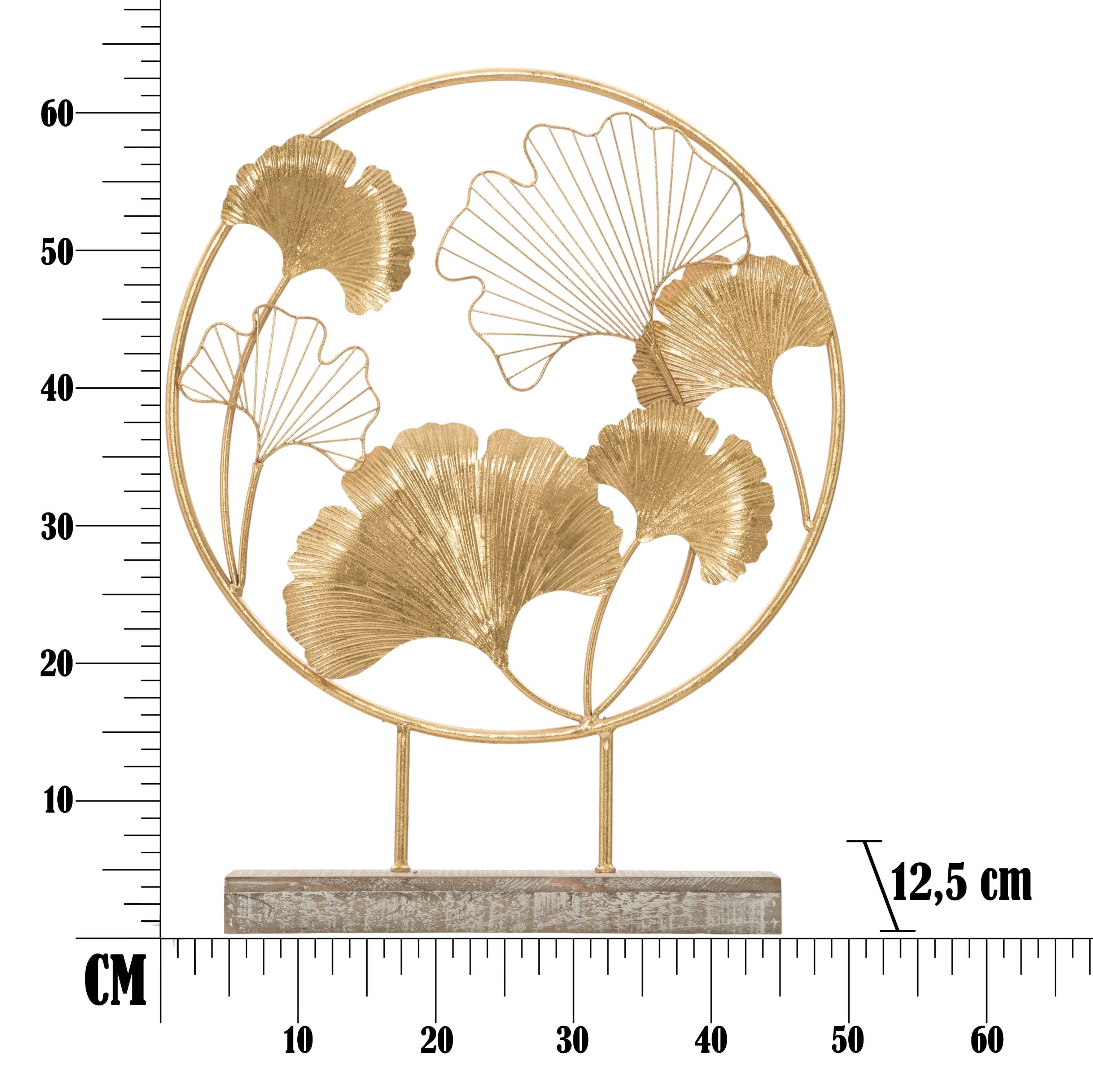 Decoratiune metalica Little Leaf Auriu, l50xA12,5xH64 cm (6)