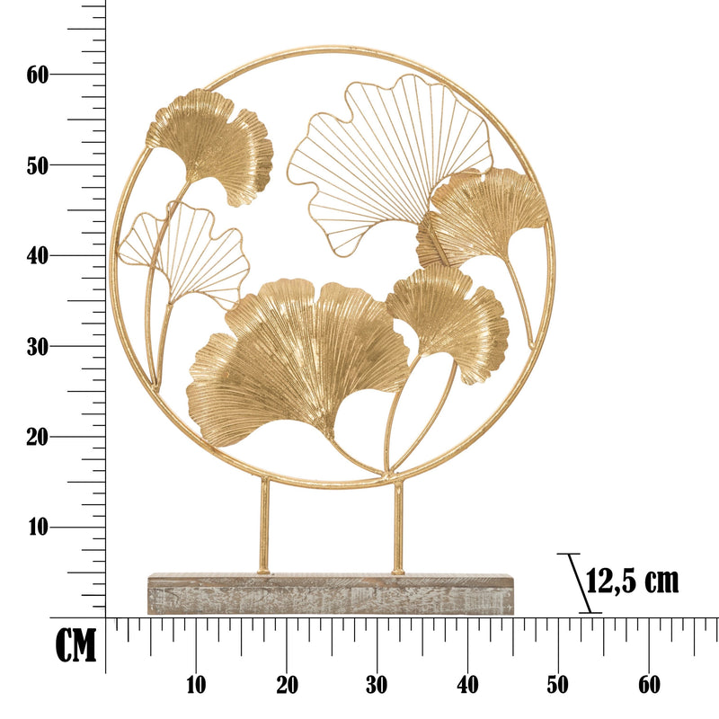Decoratiune metalica Little Leaf Auriu, l50xA12,5xH64 cm (6)
