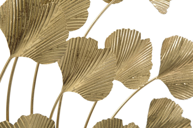 Decoratiune metalica Wind Leaves Auriu / Negru, l35,5xA14xH43 cm (2)
