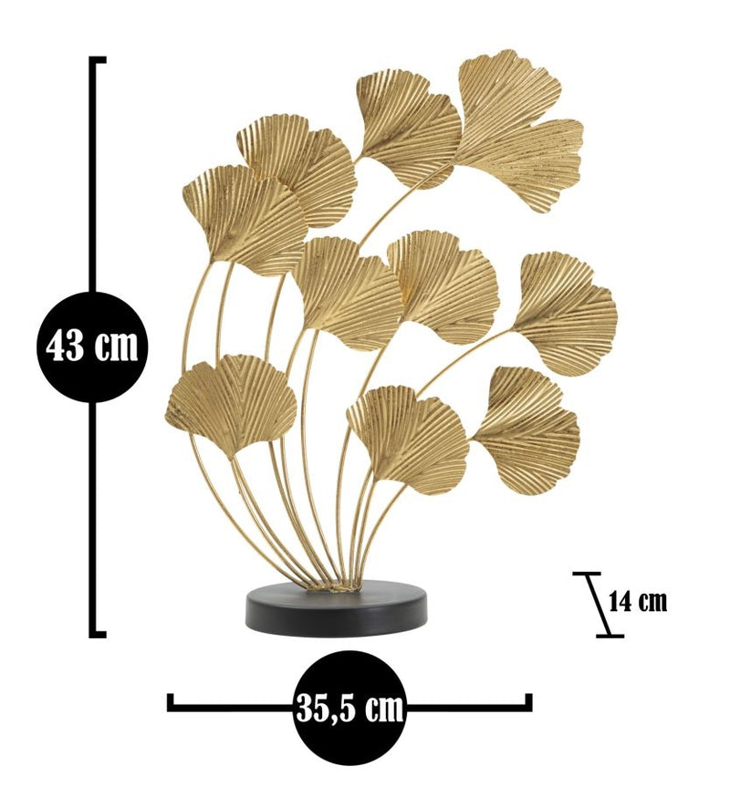 Decoratiune metalica Wind Leaves Auriu / Negru, l35,5xA14xH43 cm (5)