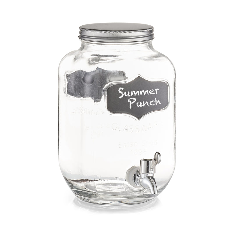 Set dispenser bauturi cu suport metalic Summer Punch, 3,8 L, L16,5xl16,5xH19 cm (2)