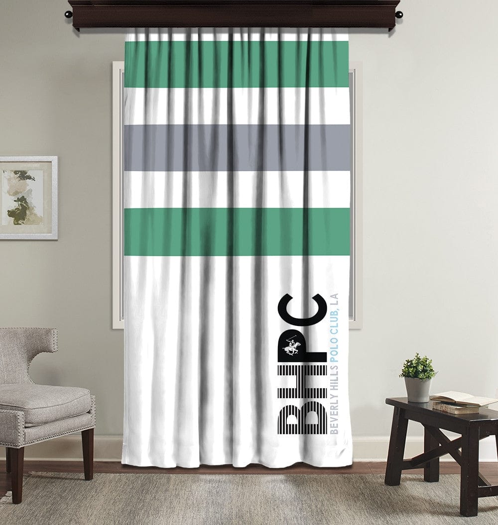 Asir Draperie Beverly Hills Polo Club Crt 07-2 Verde / Alb / Gri, 140 x 260 cm