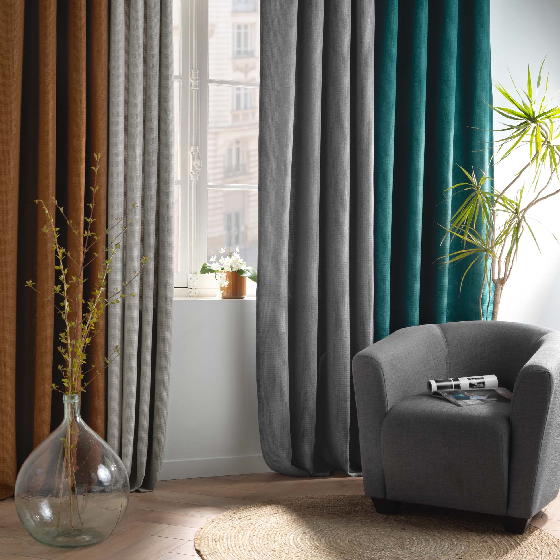 U10 Draperie Blackout Blake Antracit, 135 x 240 cm