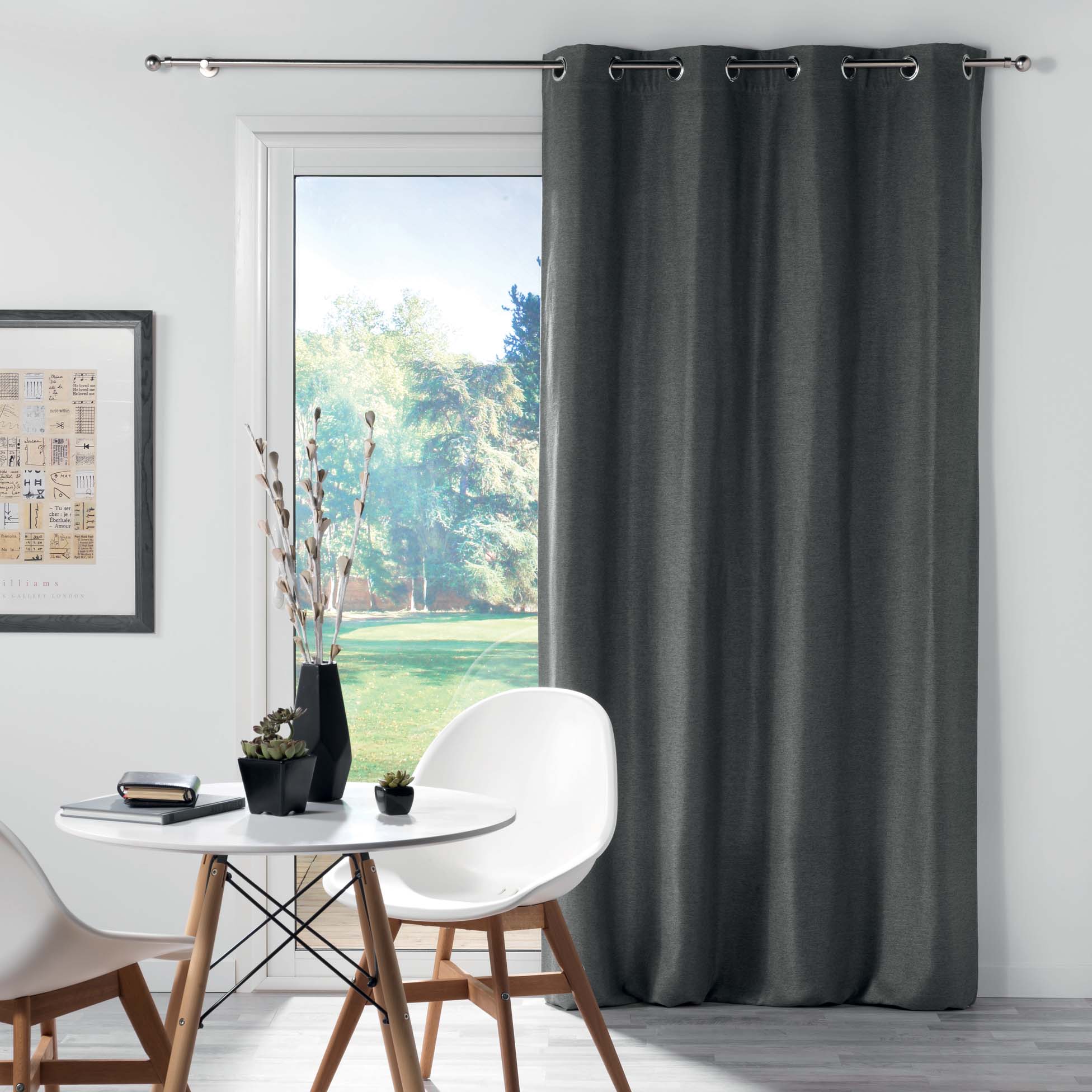 U10 Draperie Blackout Chinea Antracit, 135 x 240 cm