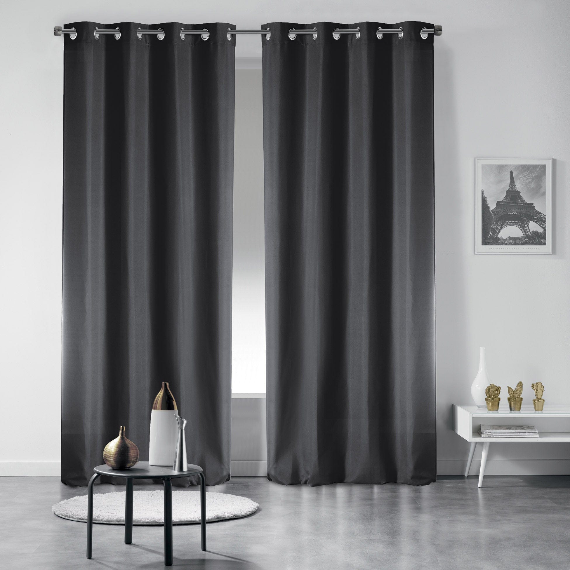 U10 Draperie Blackout Occult Antracit, 135 x 240 cm