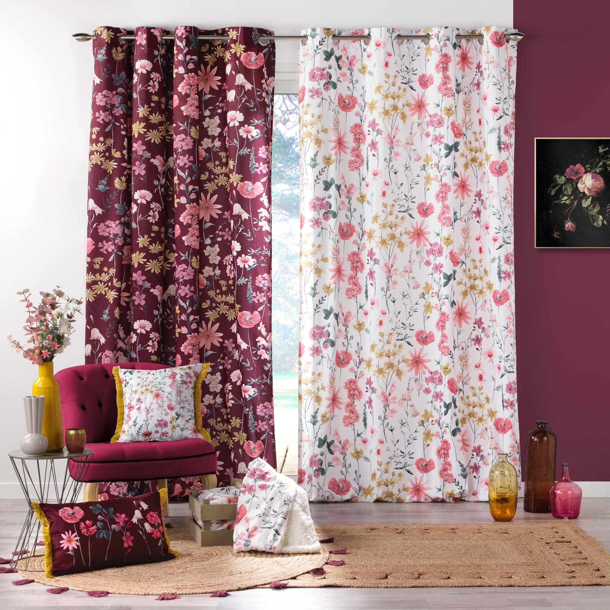 U10 Draperie Florabella Velvet Alb, 140 x 240 cm