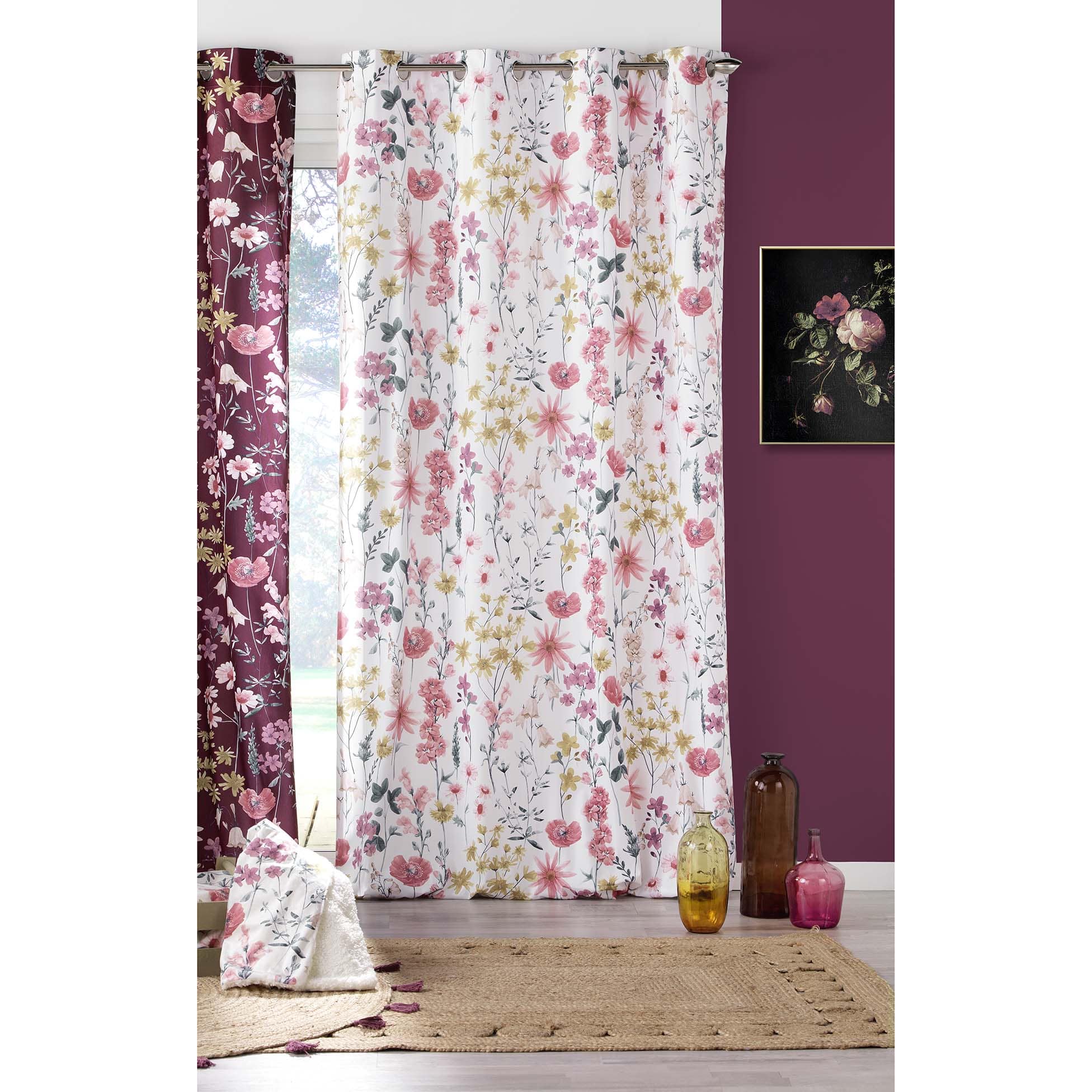 U10 Draperie Florabella Velvet Alb, 140 x 240 cm