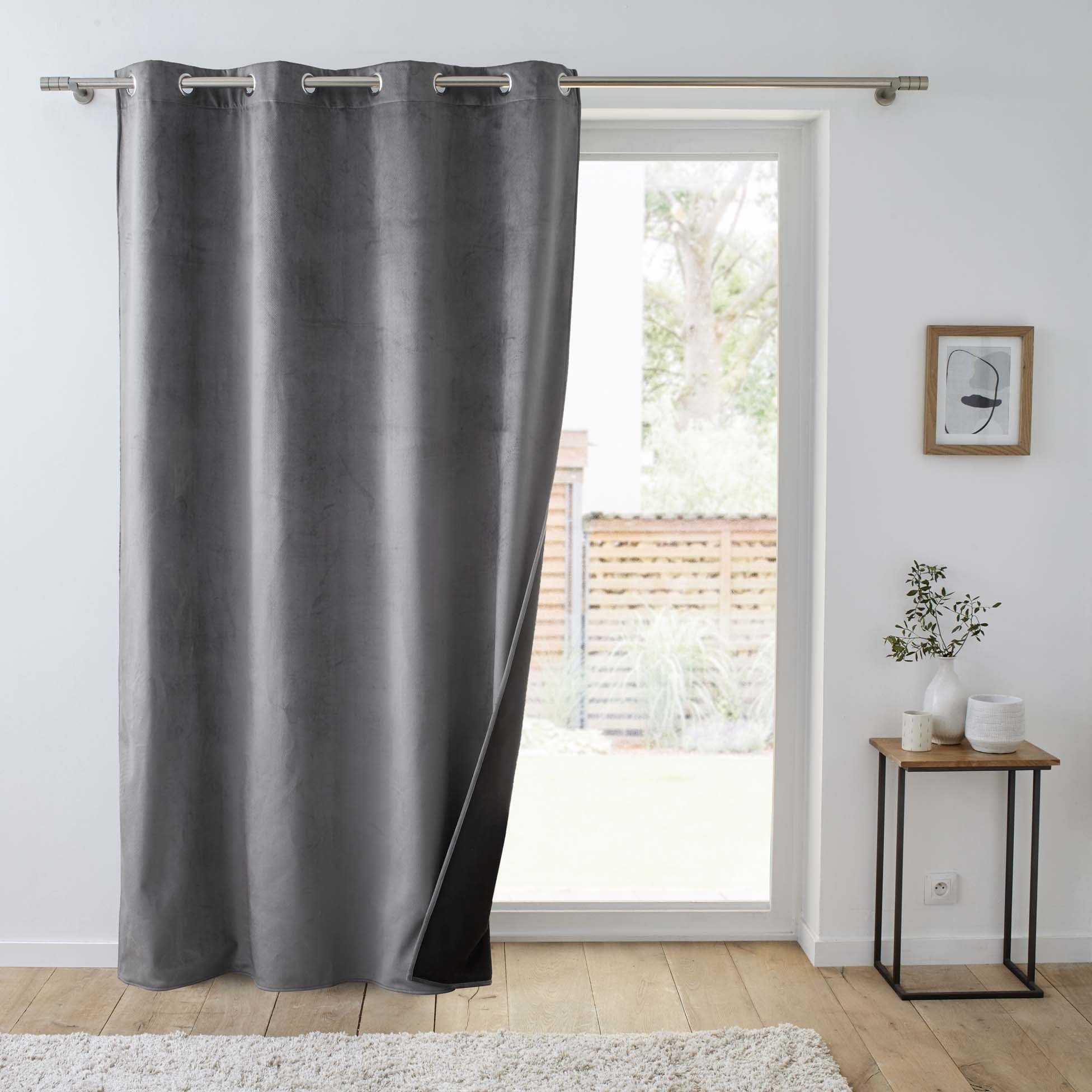 U10 Draperie Polarchic Velvet Antracit, 140 x 260 cm