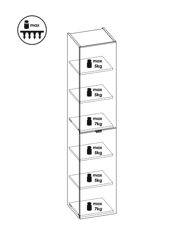 Comad Dulap baie inalt cu 2 usi, Capri Oak, l35xA33xH170 cm