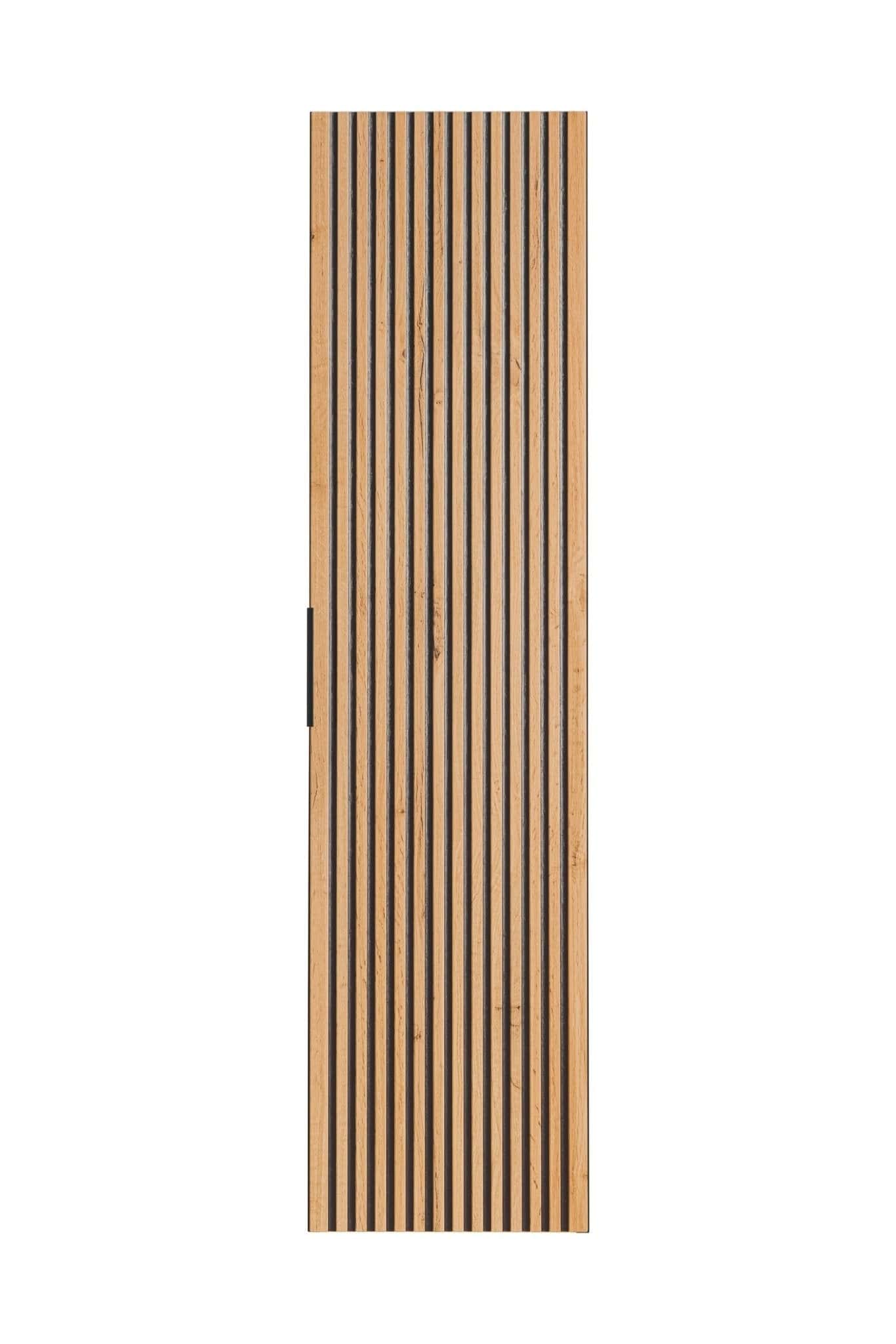 Comad Dulap baie inalt suspendat, din pal si MDF, cu 1 usa, Xilo Stejar Wotan / Negru, l35xA25xH140 cm