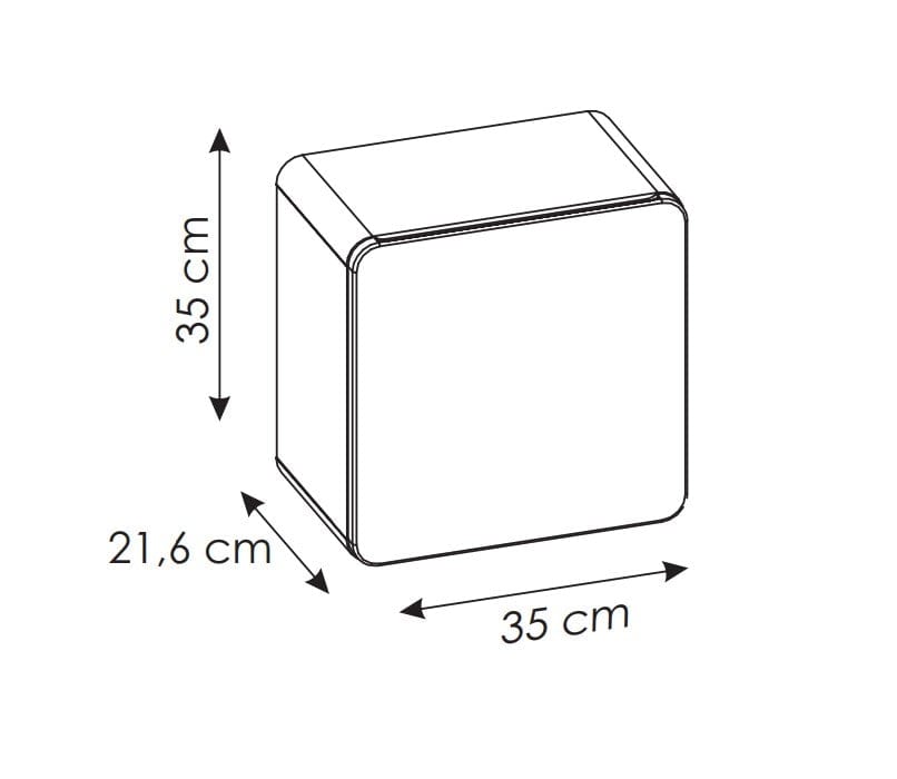 Dulap baie suspendat cu 1 usa, Aruba Cosmos, l35xA22xH35 cm (2)