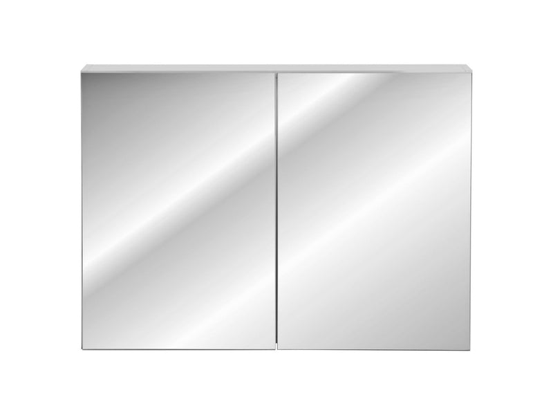 Dulap baie suspendat cu oglinda, din pal, 2 usi, Leonardo Alb, l90xA16,8xH65 cm (1)