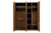 Szynaka Dulap din furnir si pal, cu 4 usi si oglinda Velvet 77 Stejar Rustic, l205xA60xH225 cm