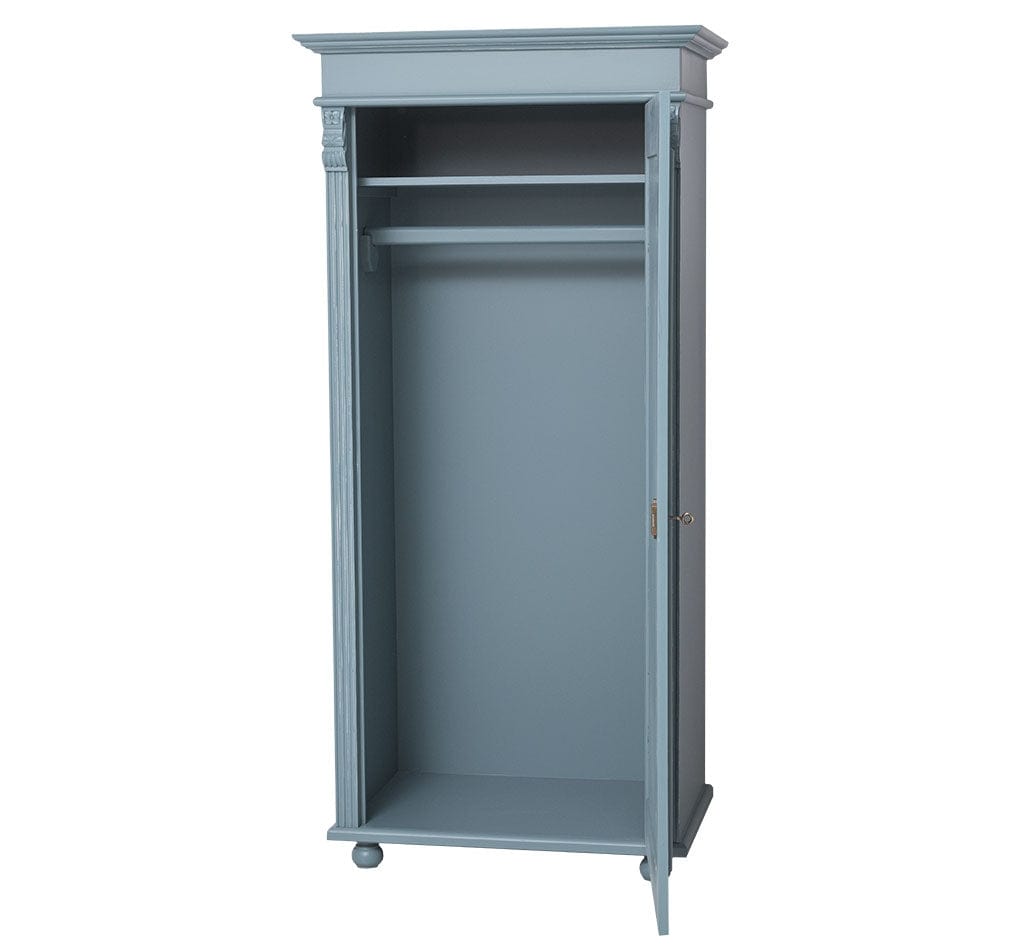 Szel Mob Dulap din lemn de brad cu 1 usa, Pasy PS244, Gri Bleu Antichizat P008A, l85xA58xH180 cm