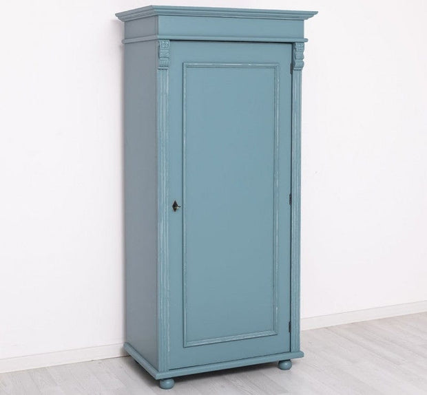 Szel Mob Dulap din lemn de brad cu 1 usa, Pasy PS244, Gri Bleu Antichizat P008A, l85xA58xH180 cm