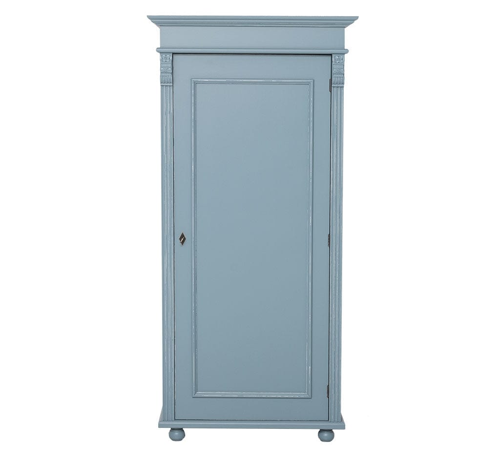 Szel Mob Dulap din lemn de brad cu 1 usa, Pasy PS244, Gri Bleu Antichizat P008A, l85xA58xH180 cm