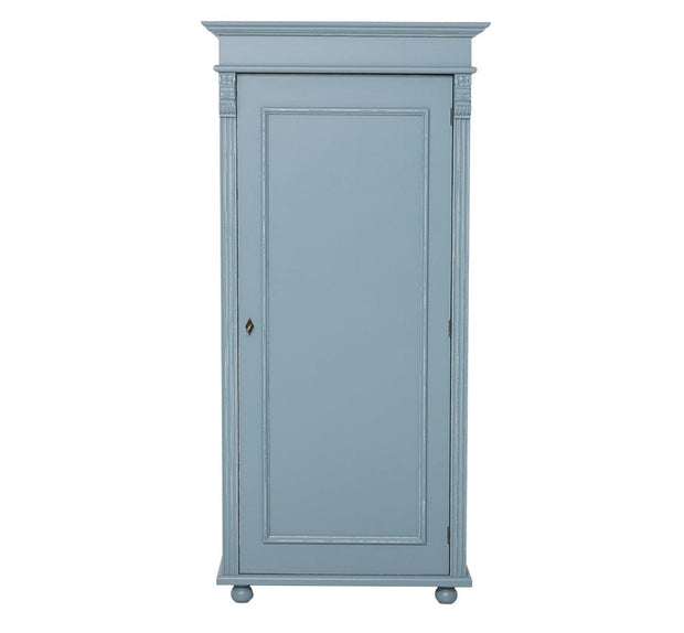 Szel Mob Dulap din lemn de brad cu 1 usa, Pasy PS244, Gri Bleu Antichizat P008A, l85xA58xH180 cm