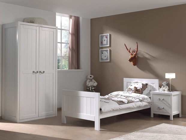 Vipack Dulap din lemn de pin si MDF cu 2 usi, pentru copii Lewis Alb, l100xA59xH200 cm