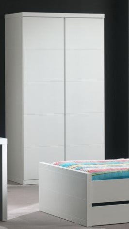 Vipack Dulap din lemn de pin si MDF cu 2 usi, pentru copii si tineret Lara Alb, l110xA57xH204,5 cm