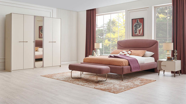 Dogtas Dulap din pal, 5 usi si oglinda, Nicole Crem, l225,7xA60,8xH218,7 cm