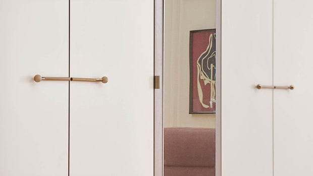 Dogtas Dulap din pal, 5 usi si oglinda, Nicole Crem, l225,7xA60,8xH218,7 cm