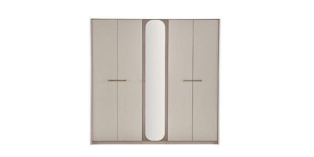 Dogtas Dulap din pal, 5 usi si oglinda, Nicole Crem, l225,7xA60,8xH218,7 cm