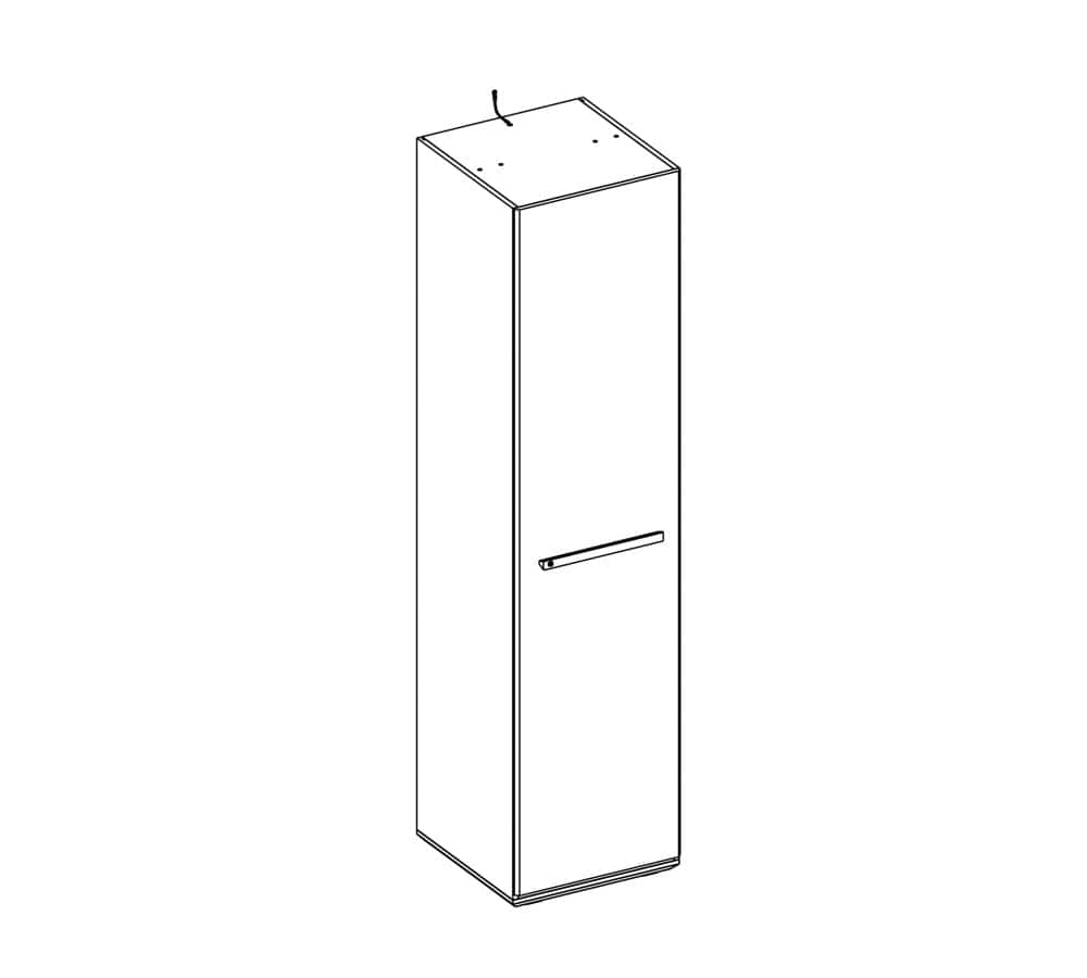 Cilek Dulap din pal cu 1 usa pentru tineret, baieti 12-24 ani, Trio Blue, l50xA54xH203 cm