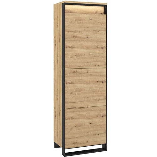 Lenart Dulap din pal cu 1 usa Quant 02 Small Stejar Artisan / Negru, l60xA41xH195 cm