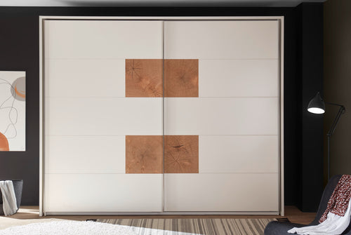 Pol-Power Dulap din pal cu 2 usi glisante Cappy Alb / Natural, l280xA60xH230 cm