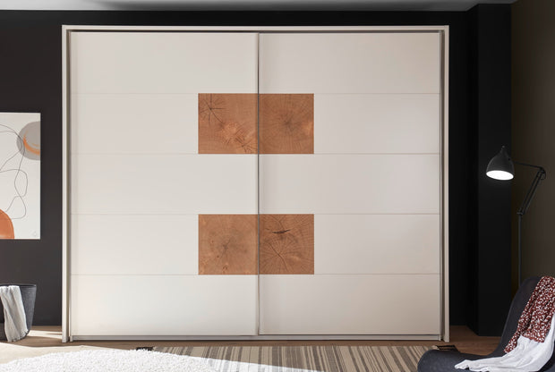 Pol-Power Dulap din pal cu 2 usi glisante Cappy Alb / Natural, l280xA60xH230 cm