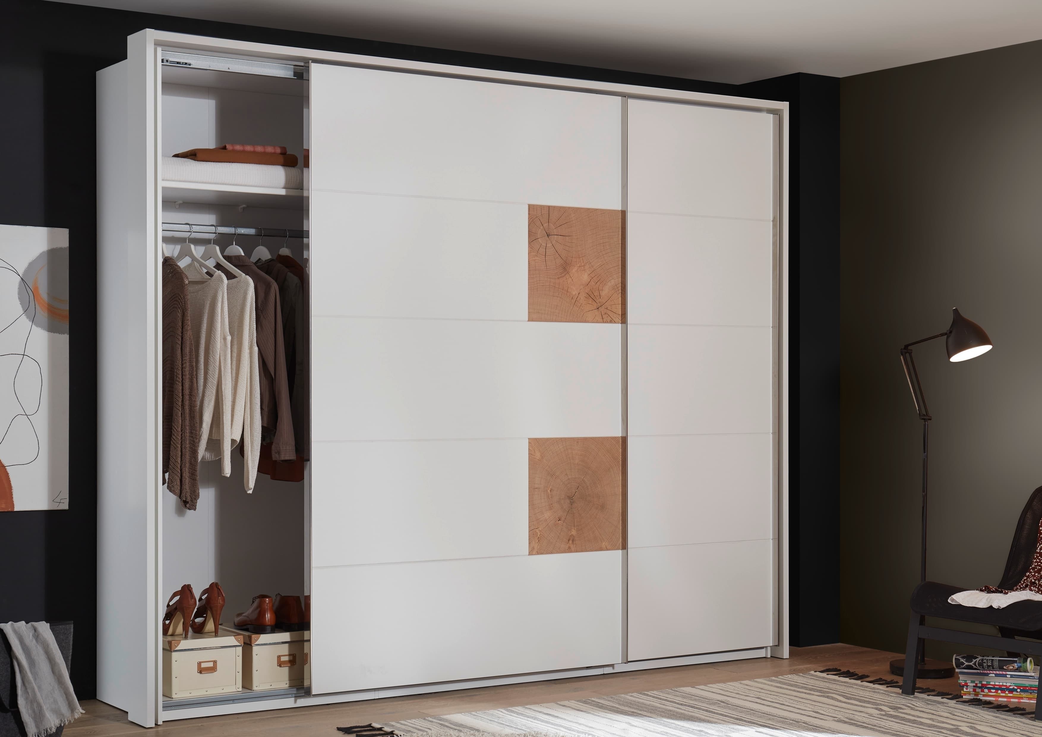 Pol-Power Dulap din pal cu 2 usi glisante Cappy Alb / Natural, l280xA60xH230 cm