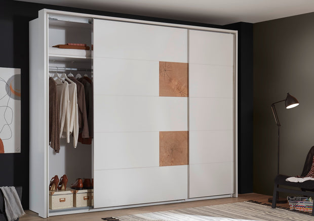 Pol-Power Dulap din pal cu 2 usi glisante Cappy Alb / Natural, l280xA60xH230 cm