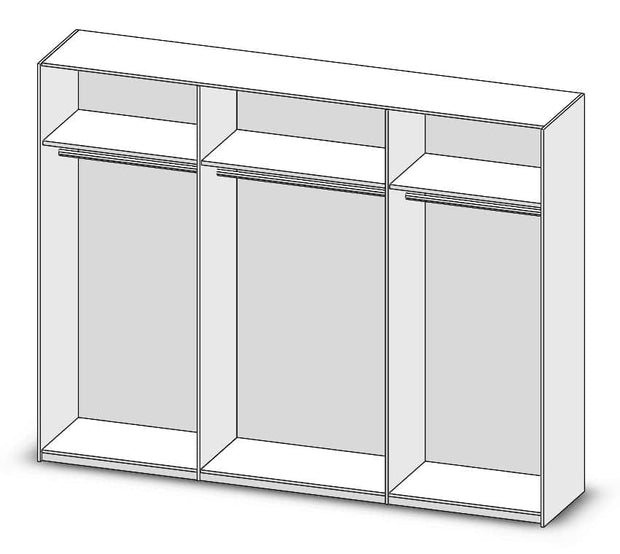 Pol-Power Dulap din pal cu 2 usi glisante Cappy Alb / Natural, l280xA60xH230 cm