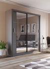 Lenart Dulap din pal, cu 2 usi glisante si oglinda Arti 03 Gri Mat, l180xA60xH215 cm