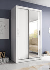Lenart Dulap din pal, cu 2 usi glisante si oglinda Arti 06 Alb Mat, l120xA60xH215 cm