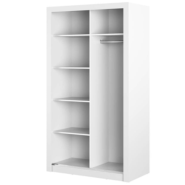 Lenart Dulap din pal, cu 2 usi glisante si oglinda Arti 19 Double Alb Mat, l120xA60xH215 cm