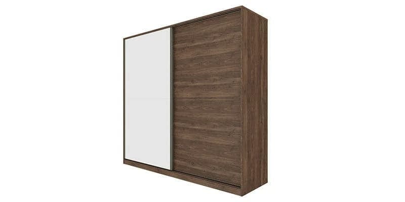 Dogtas Dulap din pal cu 2 usi glisante si oglinda Clara Nuc, l240,2xA65,9xH220,1 cm