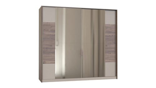 Dogtas Dulap din pal cu 2 usi glisante si oglinda, Costa Natur, l241,4xA69,3xH219,4 cm