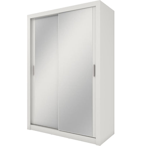 Lenart Dulap din pal cu 2 usi glisante si oglinda Idea 17 Alb Mat, l150xA60xH215 cm