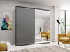 Pol-Power Dulap din pal cu 2 usi glisante si oglinda, Jaro Grafit, l225xA59xH215 cm