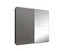 Pol-Power Dulap din pal cu 2 usi glisante si oglinda, Jaro Grafit, l225xA59xH215 cm