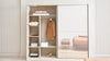 Dogtas Dulap din pal cu 2 usi glisante si oglinda, Nicole Large Crem, l243xA69,1xH219,7 cm