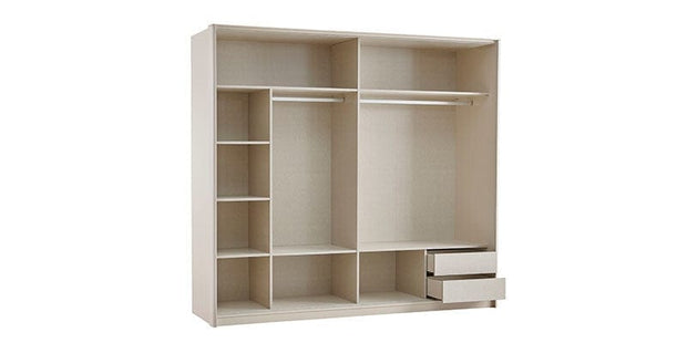 Dogtas Dulap din pal cu 2 usi glisante si oglinda, Nicole Large Crem, l243xA69,1xH219,7 cm